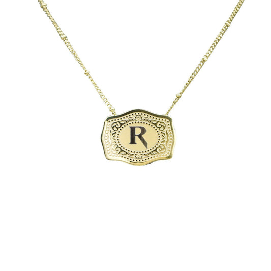 Gold-plated Embossed Slim Chain Adjustable Necklace