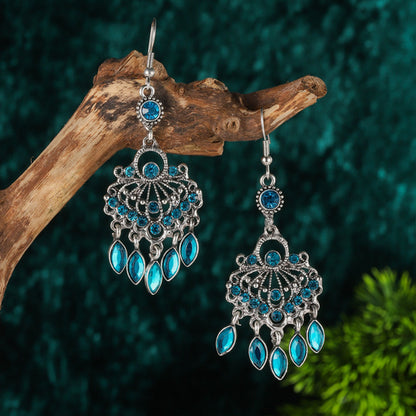 Ethnic Style Bohemian Vintage Engraving Tassel Earrings