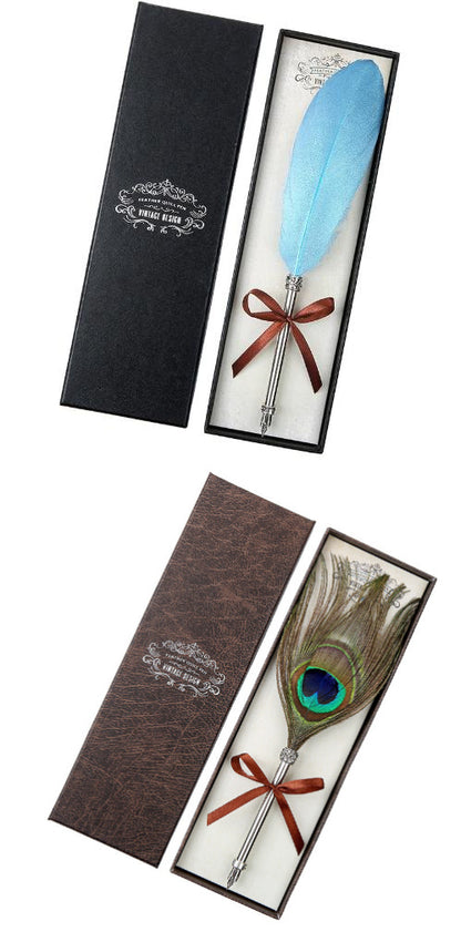 US Local European Retro Feather Pen Gift Box