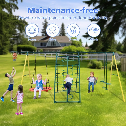US Local Indoor Outdoor Metal Swing Set With Safety Belt