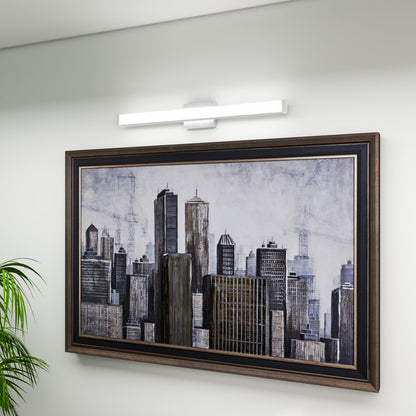 US Local Bathroom Vanity Light Brushed Nickel Square LED 33inch 18W 6000K Cool White Light Wall Bar Lighting Fixtures Over Mirror