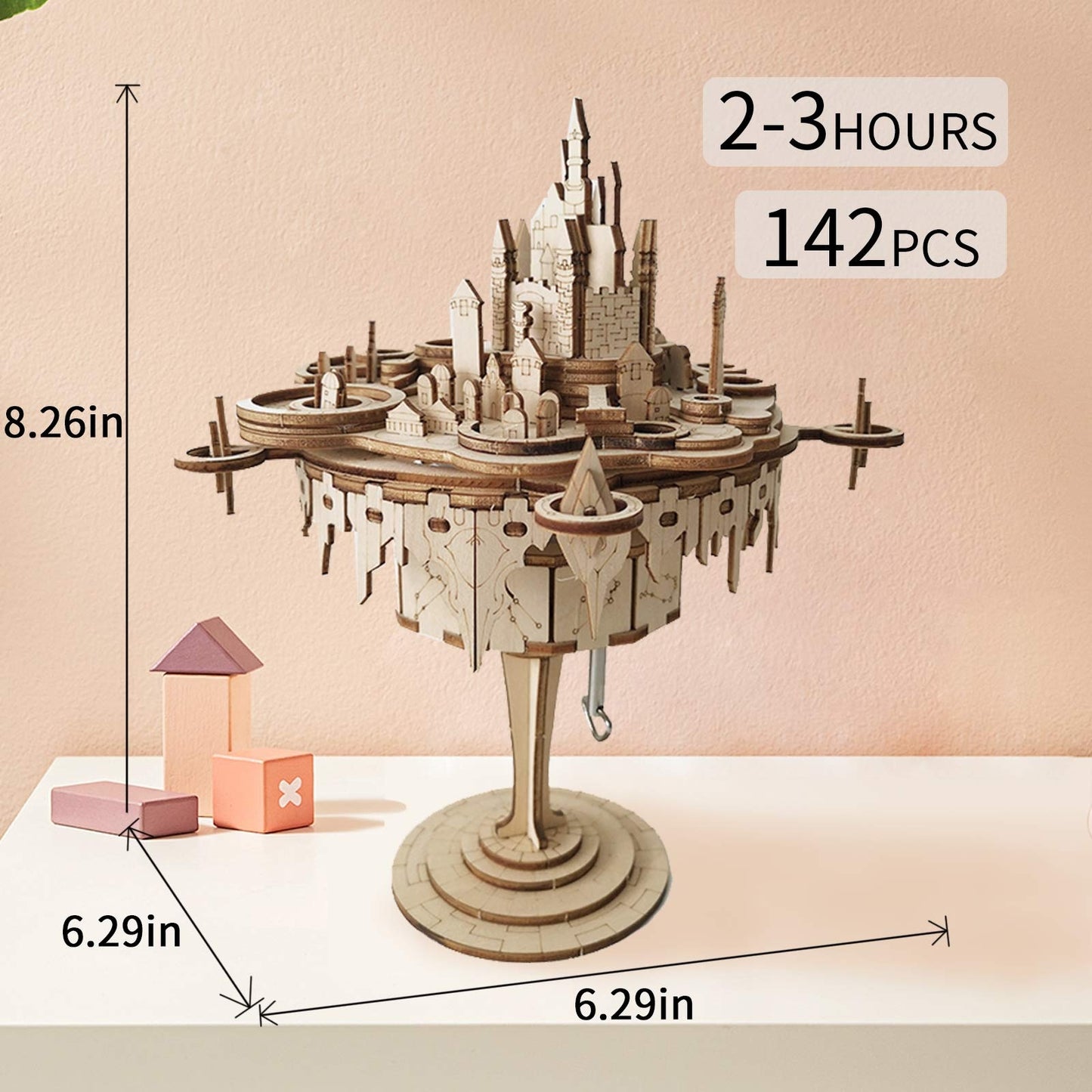 US Local MUSIC PARK 3D Wooden Puzzles Music Box Kits You Are My Sunshine Castle Building Model DIY Crafts Birthday Gift For Women