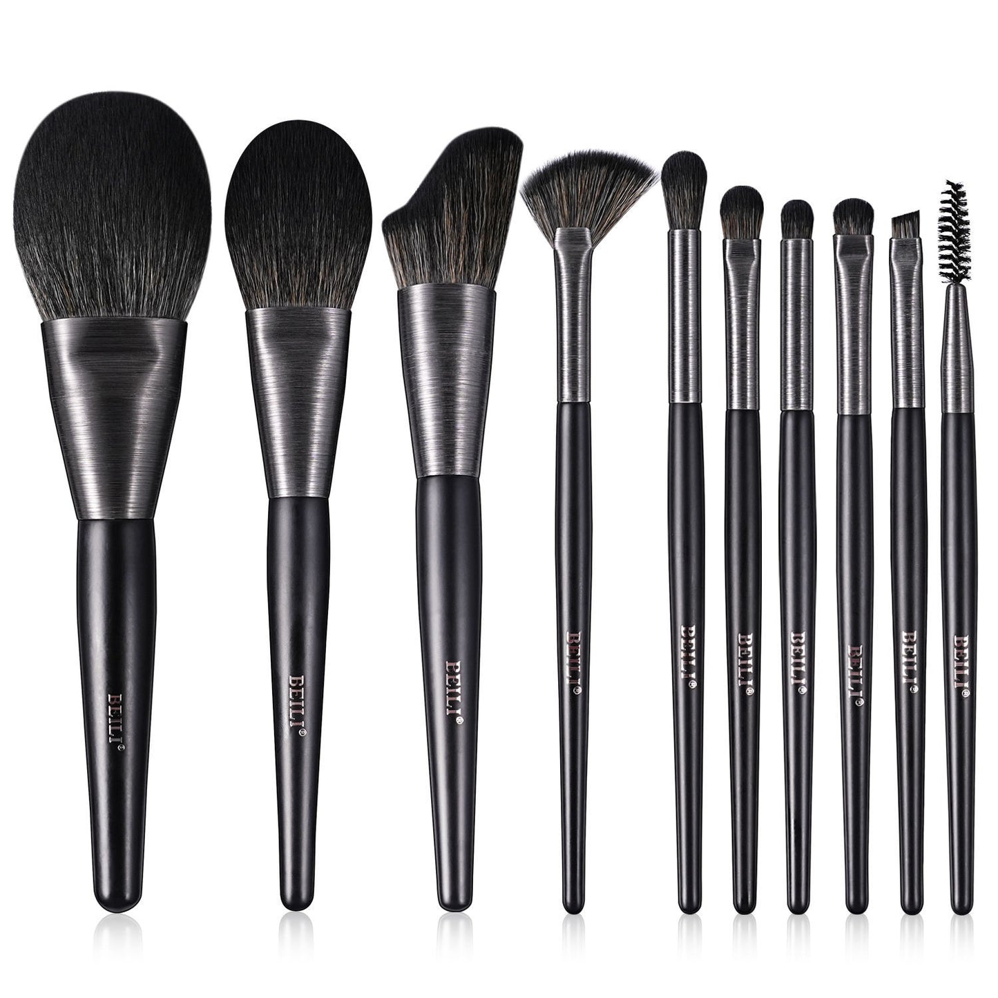 US Local High-quality Makeup Brushes With Wooden Handles, Premium Natural 10pcs Makeup Brushes.