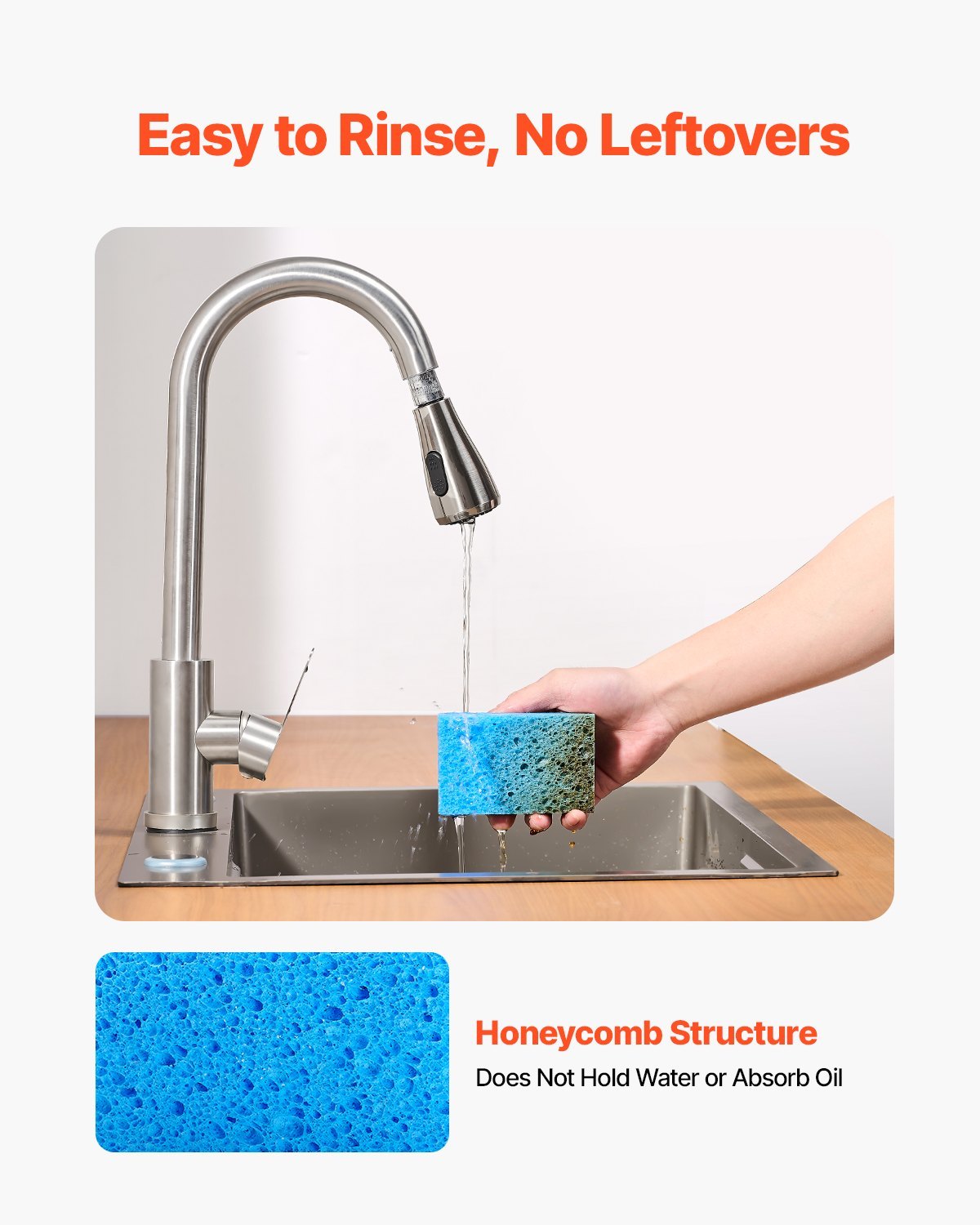 US Local 12 Pcs Sponges Durable Kitchen Sponges With Cellulose & Scrub Pad