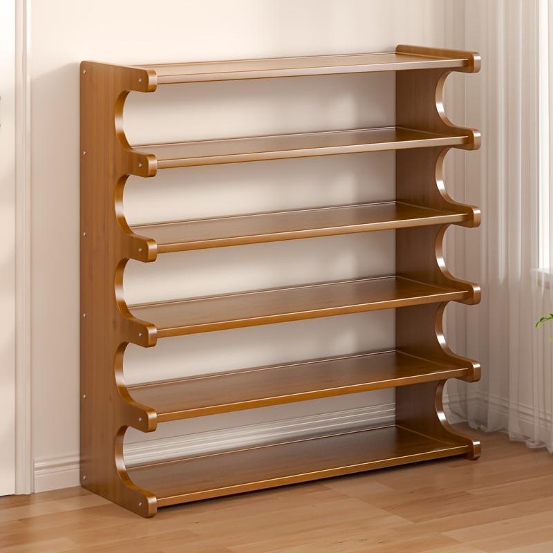 US Local Four-layer Wooden Stackable Floor-standing Shoe Rack Suitable For Entrance, Wardrobe And Corridor To Store High Heels, Sneakers And Sandals,Currently Supports Self-pickup