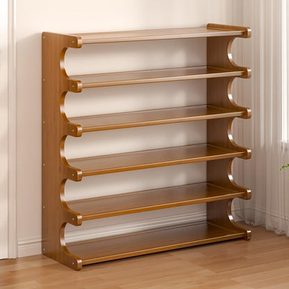 US Local Four-layer Wooden Stackable Floor-standing Shoe Rack Suitable For Entrance, Wardrobe And Corridor To Store High Heels, Sneakers And Sandals,Currently Supports Self-pickup