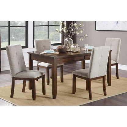 US Local Chenille Upholstered Chairs Set Of 2 Dark Cherry Finish Wood Frame Tufted Back Dining Chairs For Kitchen Funiture