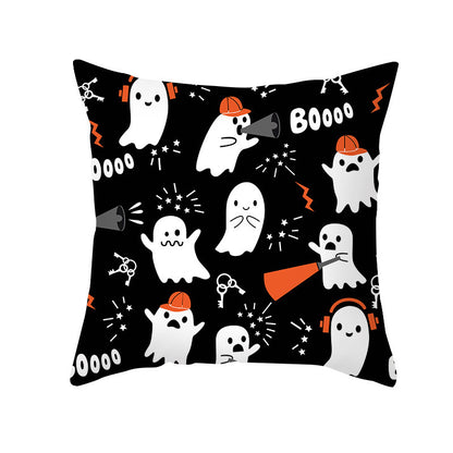 40 Style Halloween Pillowcase Pumpkin Letter Fly Velvet Pillow Cushion Cover