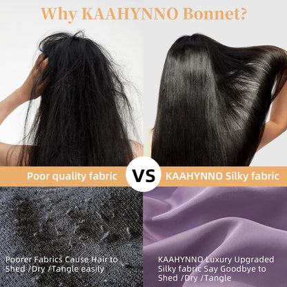 US Local Silk Bonnet For Sleeping Women, Satin Hair Bonnet For Sleeping For Wavy Curly Natural Hair Women Men - Red