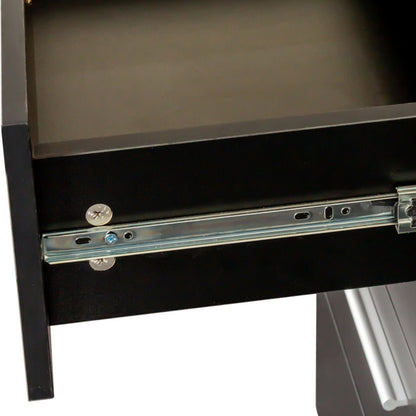 US Local Black Particleboard Eight Drawer Cabinet