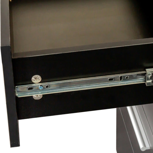 US Local Black Particleboard Eight Drawer Cabinet