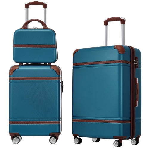 US Local Hardshell Luggage Sets 3 Pieces 20x24 Luggages And Cosmetic Case Spinner Suitcase With TSA Lock Lightweight
