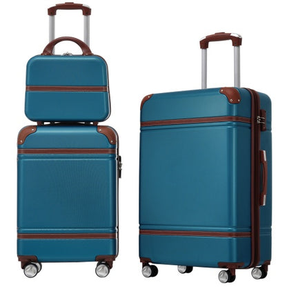 US Local Hardshell Luggage Sets 3 Pieces 20x24 Luggages And Cosmetic Case Spinner Suitcase With TSA Lock Lightweight