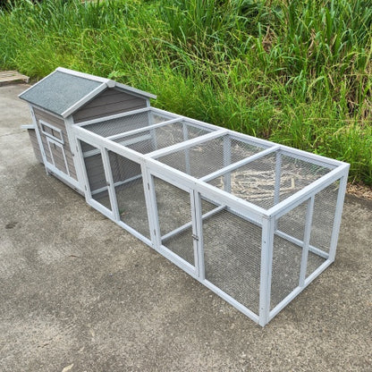 US Local 118 Inch Wooden Chicken Coop Outdoor Hen Coop Poultry Cage