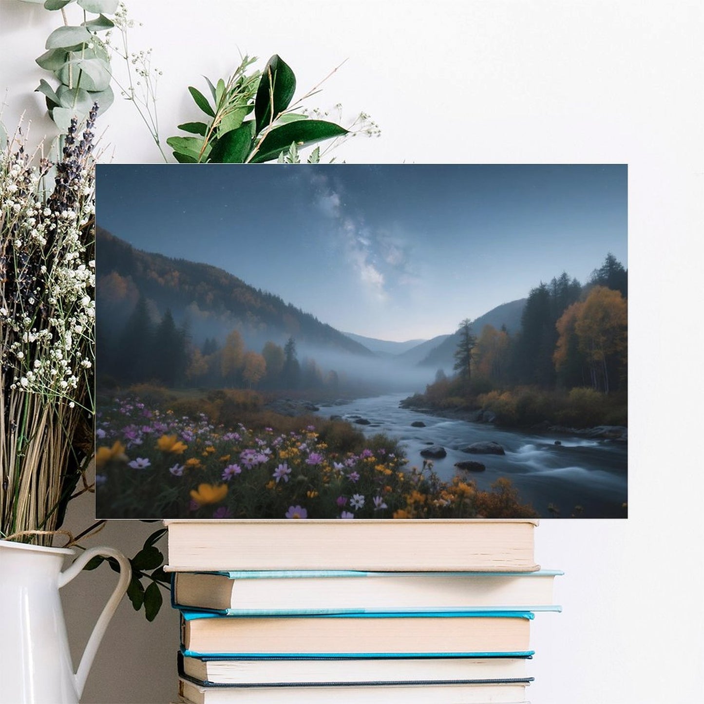 Decorative Interior Frame Painting Mountain-river-starry-autumn-3