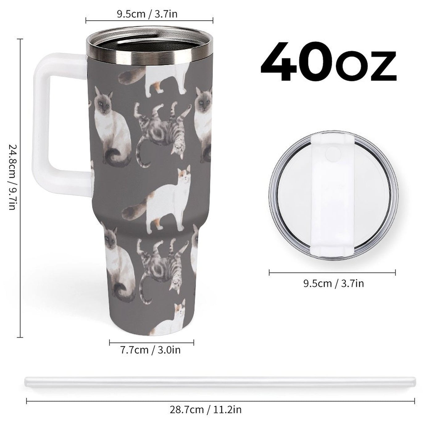 PHDT00252 POD US Local Tumbler 40 oz Large Capacity Car Cup Cat