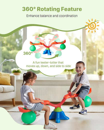 US Local Kids Seesaw 55 Lbs Capacity 360 Degrees Rotating Teeter Totter Aged 3+