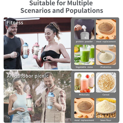 US Local Wondercore 22-ounce Protein Shaker, Leak-proof, BPA-free, Manual Roll-up Mixing, Clear Ounce And Milliliter Markings