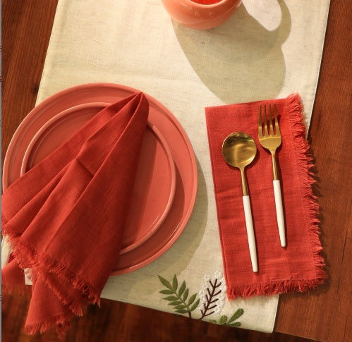 US Local Premium Cotton Napkins Set Of 4-20x20 Inch, Classic Hemstitch Dinner Napkins