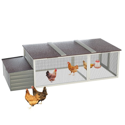 US Local 20.93ft  Large Wooden Chicken Coop Outdoor Hen House With Nesting Box  Weatherproof Asphalt Roof Walk In Poultry Cage With Secure Locks Metal Mesh Run For  Farm Use