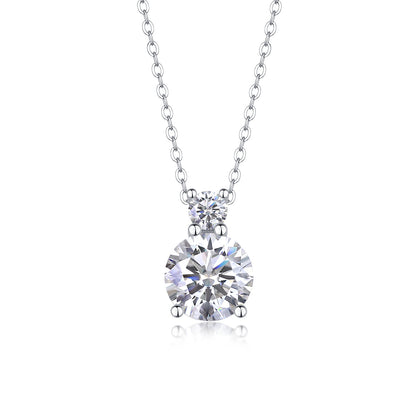Jazz Manor - A Fashionable And Luxurious Diamond Jewelry Piece Set With 3-carat Moissanite S925 Sterling Silver And Platinum-plated Pendant