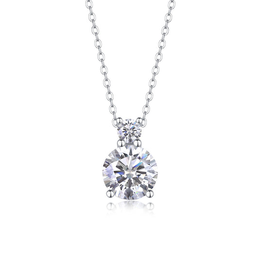 Jazz Manor - A Fashionable And Luxurious Diamond Jewelry Piece Set With 3-carat Moissanite S925 Sterling Silver And Platinum-plated Pendant