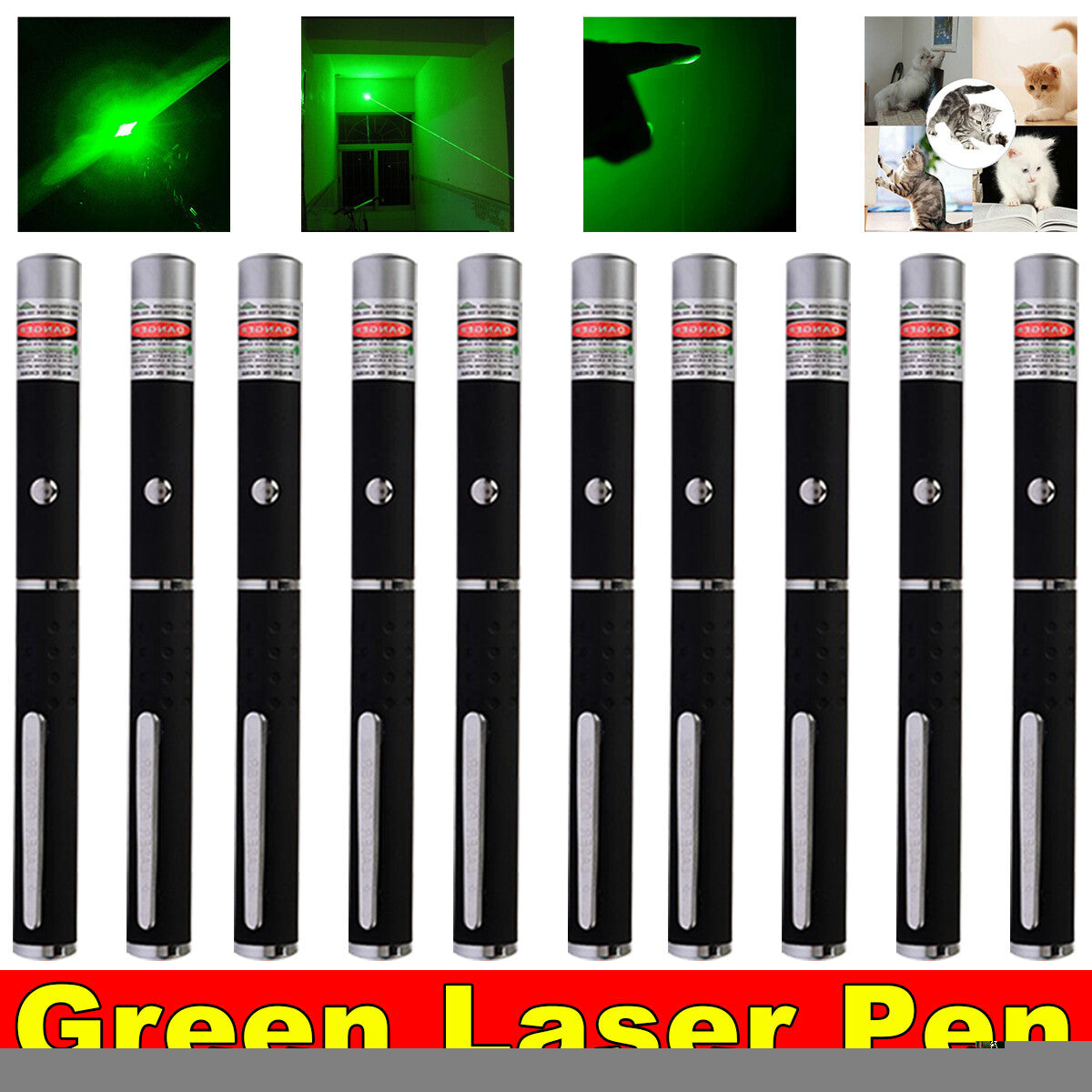 US Local Pet Toy Green Laser Pointer Pen Light Single Beam High Power Lazer Flashlight 900Miles 1mW 532nm Torch