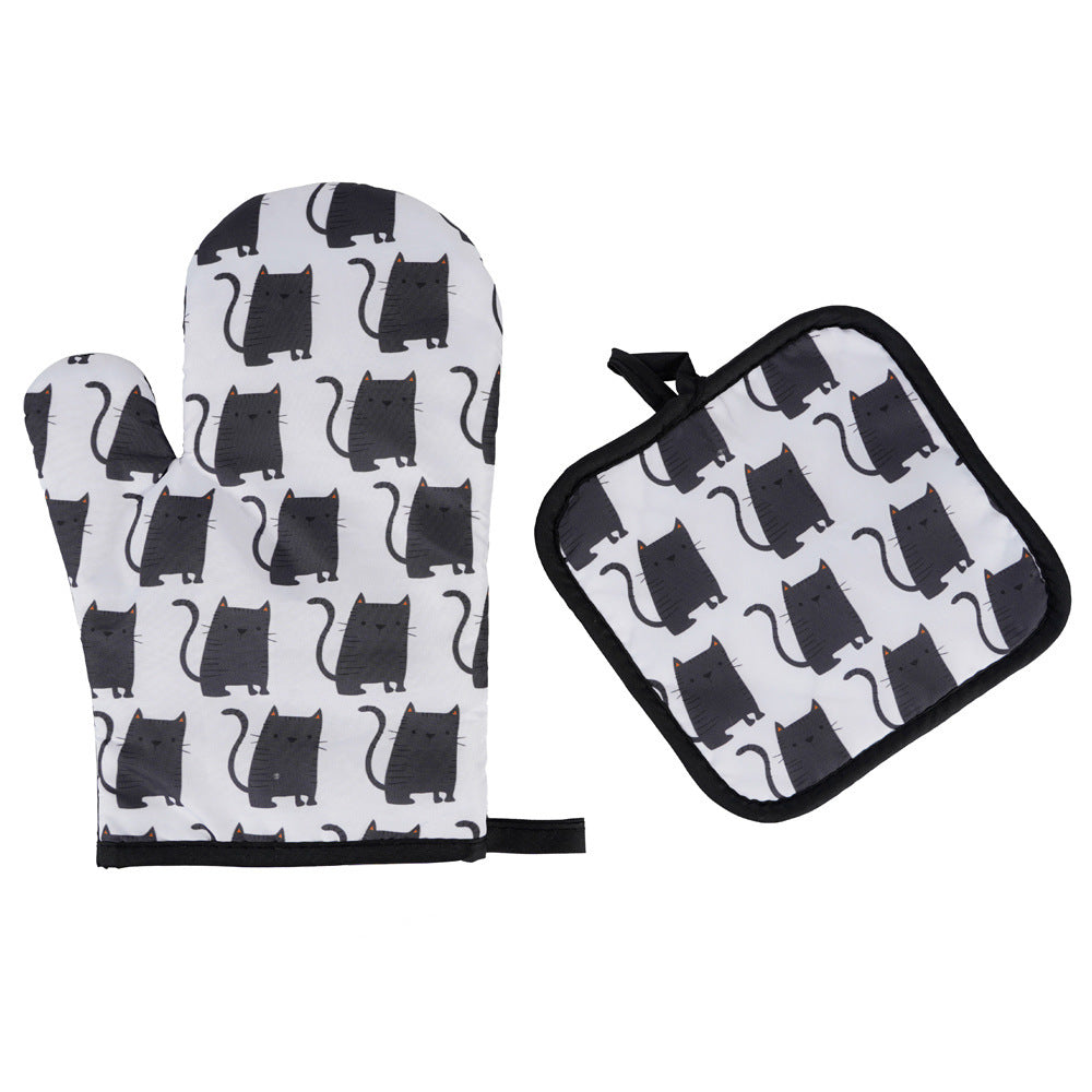 Halloween Pattern Microwave Oven Insulated Gloves