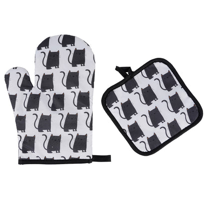 Halloween Pattern Microwave Oven Insulated Gloves