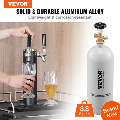 US Local VEVOR 5 Lbs CO2 Tank Aluminum Gas Cylinder, Brand New CO2 Cylinder With Gray Spray Coating, CO2 Tank With CGA320 Valve, For Draft Soda Beer