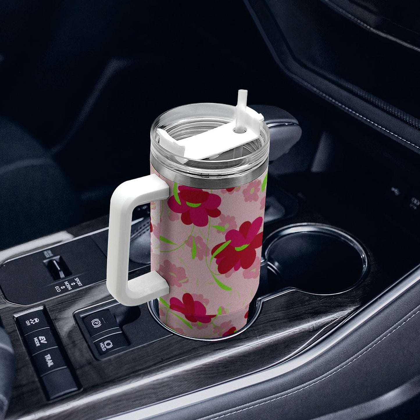 PHDT00029 POD US Local Tumbler 40 oz Large Capacity Car Cup Rose Saffron, Noble,  Flowers