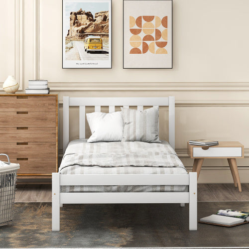 UK Local Wooden Bed Frame, Single Bed 3ft Solid Wooden Bed Frame, Bedroom Furniture For Adults, Kids, Teenagers ,90 X 190 Cm