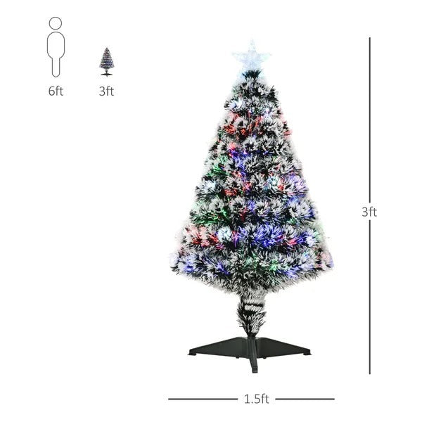 CA Local 3 ft Pre-Lit LED Optical Fiber Christmas Tree W  Stand