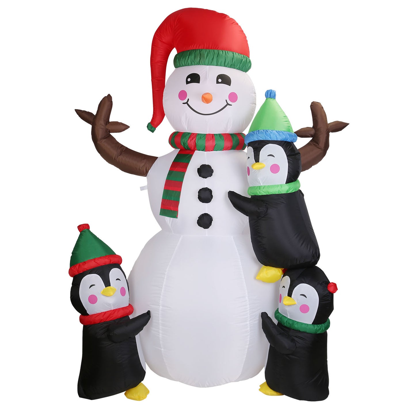 1Pc 5.9FT Christmas Inflatable Outdoor Decoration Snowman Penguin Blow Up Yard Decoration With LED Light Built-in Air Blower For Winter Holiday Xmas Garden