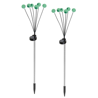 US Local 2 Pcs Purple Light OR 2Pcs Green Light Solar Scary Eyeballs Lights Outdoor Halloween Decoration Swaying Light Halloween Path Lights Ornaments With Total 12LED IP65 Waterproof For Yard Garden