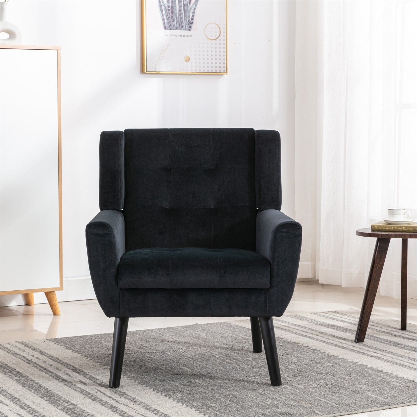 US Local Modern Soft Velvet Ergonomic Accent Chair For Living Room, Bedroom - Home Chair
