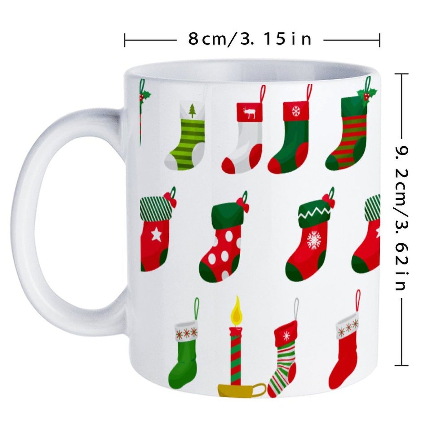 POD US Local White mug with full print, Christmas Socks 0012