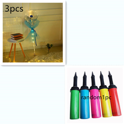 US Local LED Luminous Balloon Rose Bouquet Transparent Bobo Ball Rose