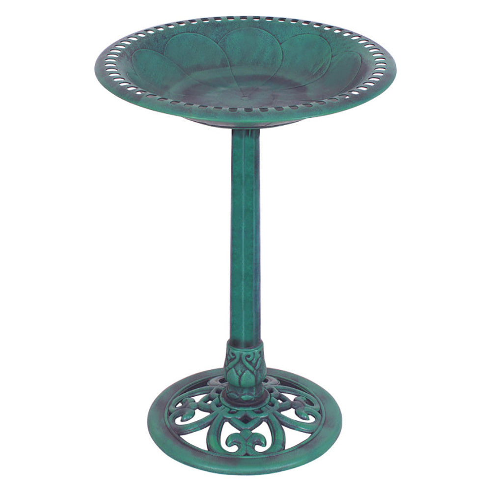 US Local Outdoor Garden Green Pedestal Bird Bath Feeder