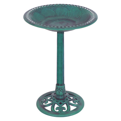 US Local Outdoor Garden Green Pedestal Bird Bath Feeder