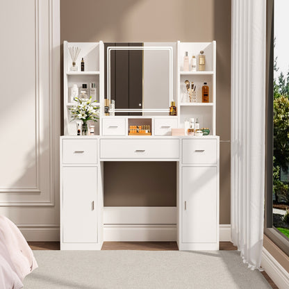 US Local Smart Mirror Dressing Table With Drawers And Storage Cabinet