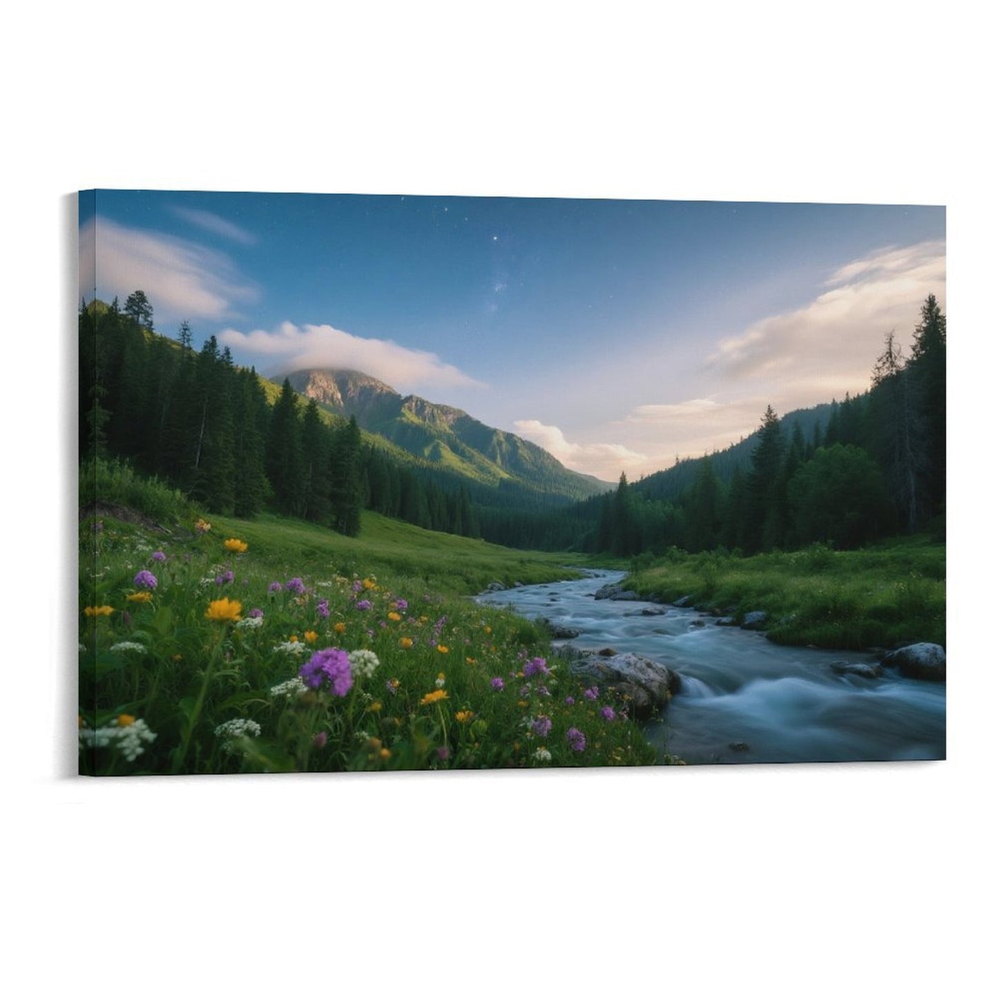 Decorative Interior Frame Painting Mountain-river-starry-summer-8
