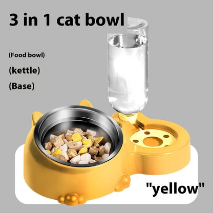 Cat Bowl Automatic Water Dispenser Kitten Puppy Food Basin Rice Bowl