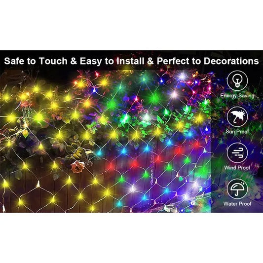 US Local 9.8 6.5FT Christmas Mesh Net Light,360 LED Net Light With 8 Modes Remote,Connectable Net String Christmas Lights For Garden