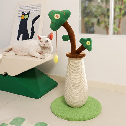 US Local Vertical Money Tree Cat Scratching Pole, Sisal Wear-Resistant Cat Scratching Column, Interactive Ball Track Spring Ball Cat Toy, Durable And Cute Sisal Cat Scratching Pole