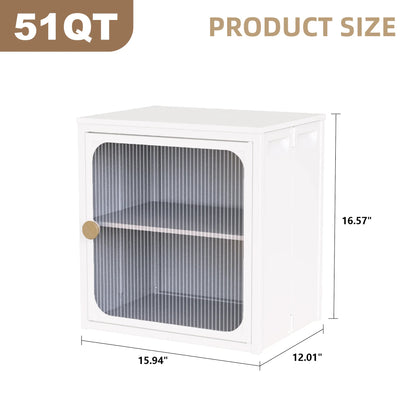 US Local Single Sturdy  Convenient Fordable Cabinet, Durable Steel-Wood Combo With Anti-Slip Design  Quick Fold  Install, Easy To DIY Storage Container With Door, White