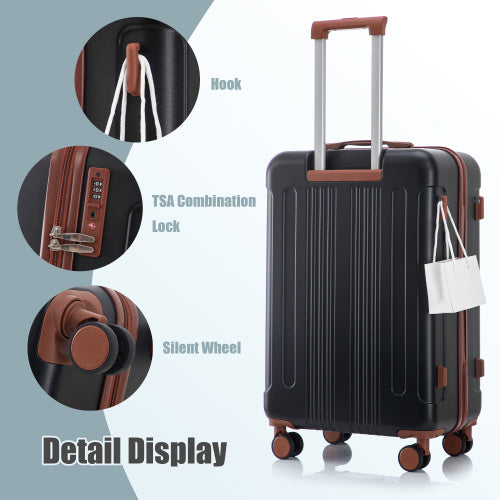 US Local 20   24  28  3 Pcs Set In ABS Spinner Wheel Luggage, Carry On Suitcase, Matching Color, TSA Combination Lock