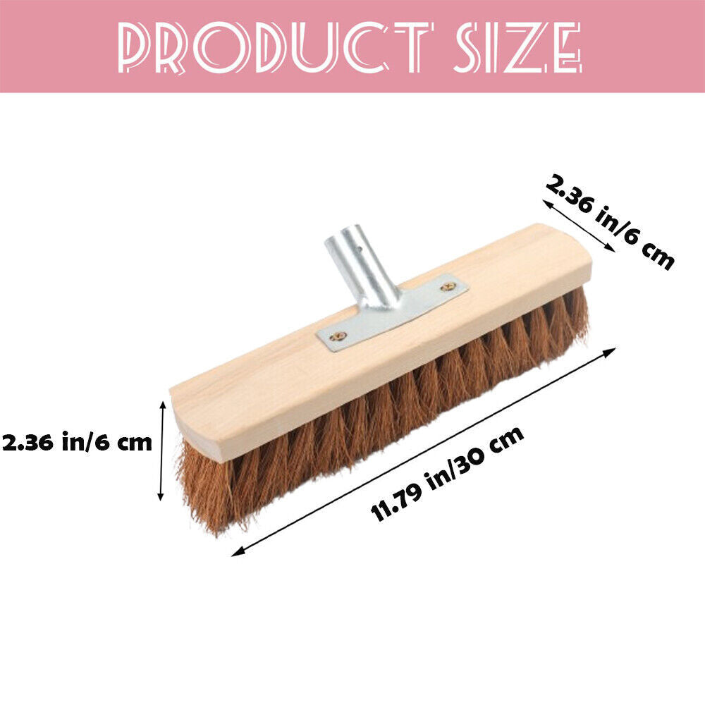UK Local Stiff Garden Wire Broom Head Handle Heavy Duty Large Outdoor Sweeping Yard Brush
