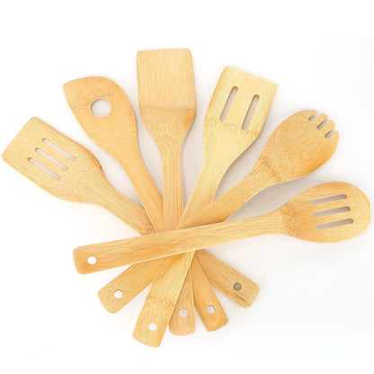 US Local Set Of 6Pcs Cooking Utensil Bamboo Wooden Spoons Spatula Kitchen Cooking Tools Nonstick Wooden Cookware Kitchen Gadgets