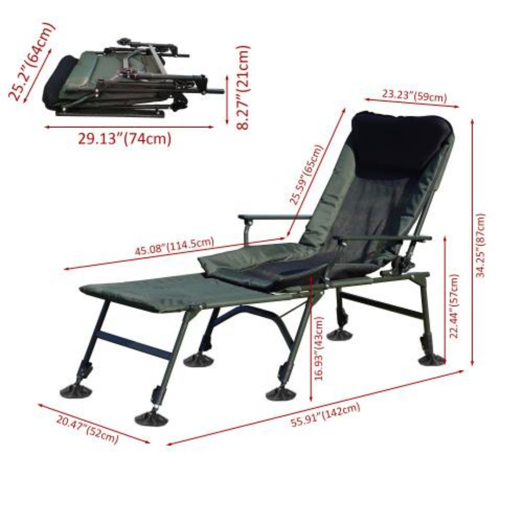 US Local Camping Lounge Chair With Removable Footrest